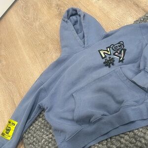 Zara Girls Blue Graphic “Think Yes” Hoodie Size 10
